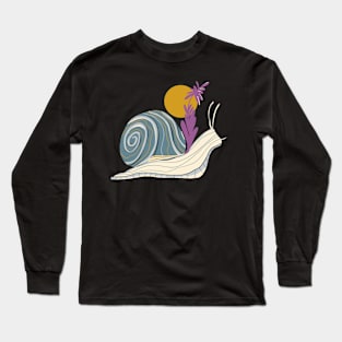 Snail and the sun - blue and pink Long Sleeve T-Shirt